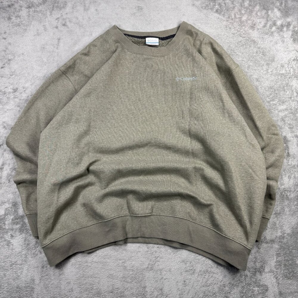 Columbia Sportswear Mens 3X Khaki Sweatshirt Crewneck Pullover Casual Streetwear